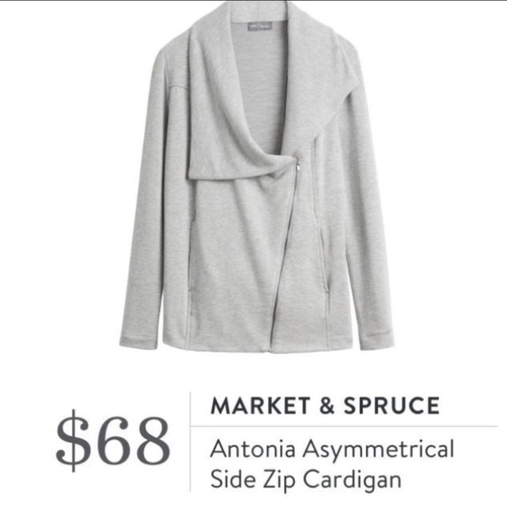 Market & Spruce Antonia Asymmetrical Zip Cardigan